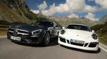 Mercedes-AMG GT, Porsche 911 Carrera GTS, Frontansicht