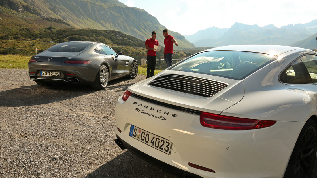 Mercedes-AMG GT, Porsche Carrera GTS, Heckansicht