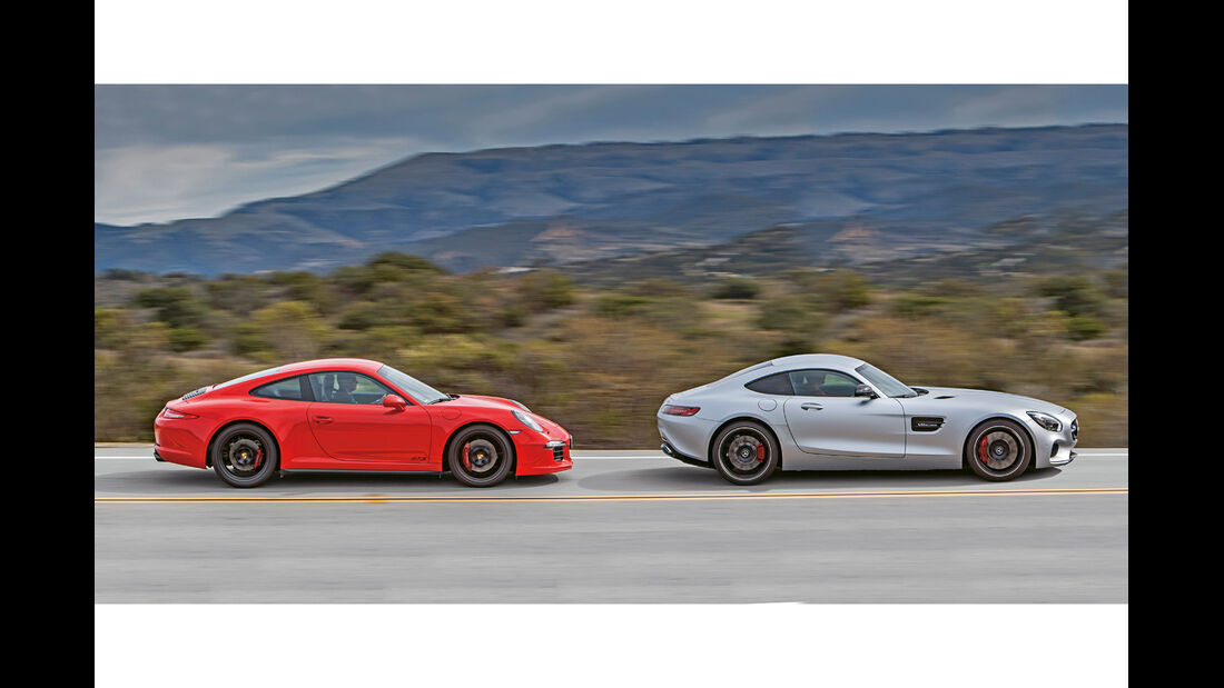 Mercedes AMG GT S, Porsche 911 Carrera GTS, Seitenansicht