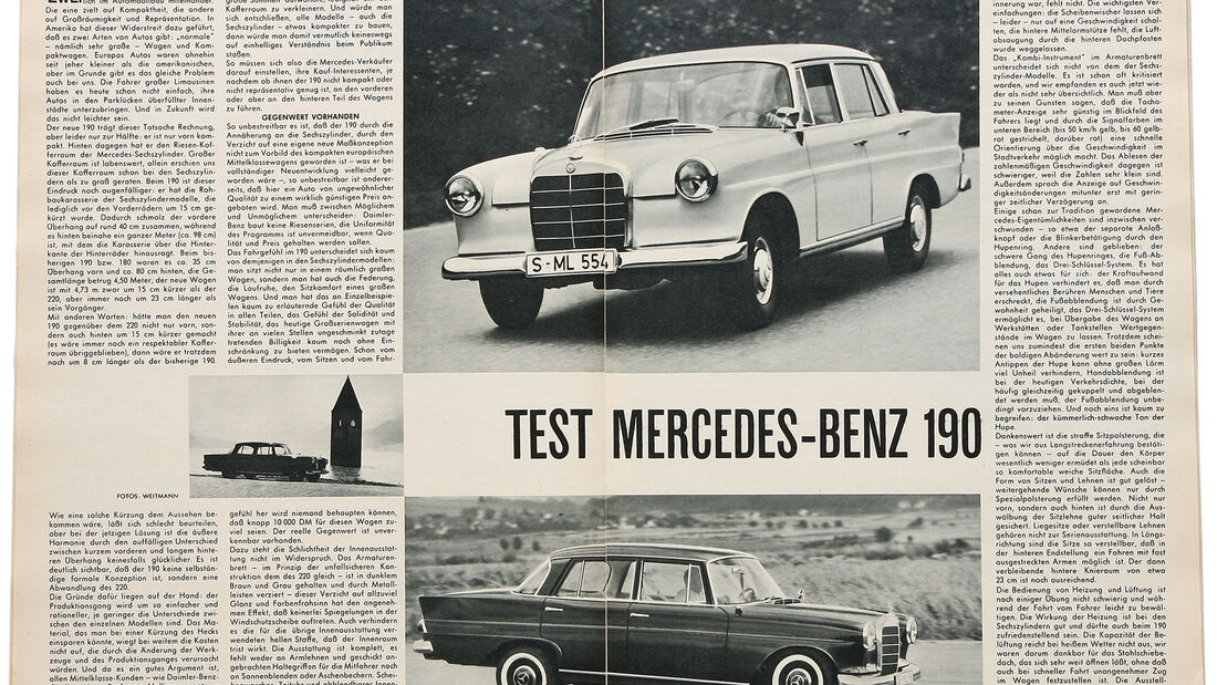 Mercedes-Benz 190, Alter Artikel