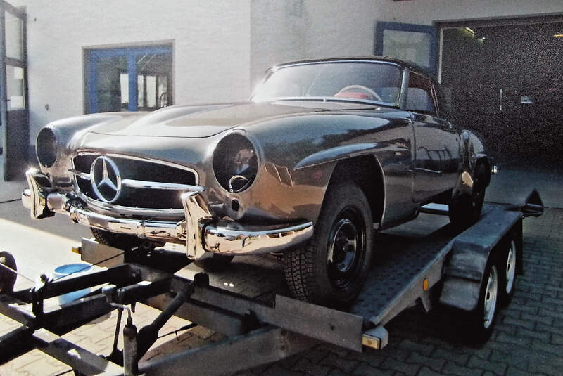 Mercedes-Benz 190 SL, Frontansicht, Anhänger