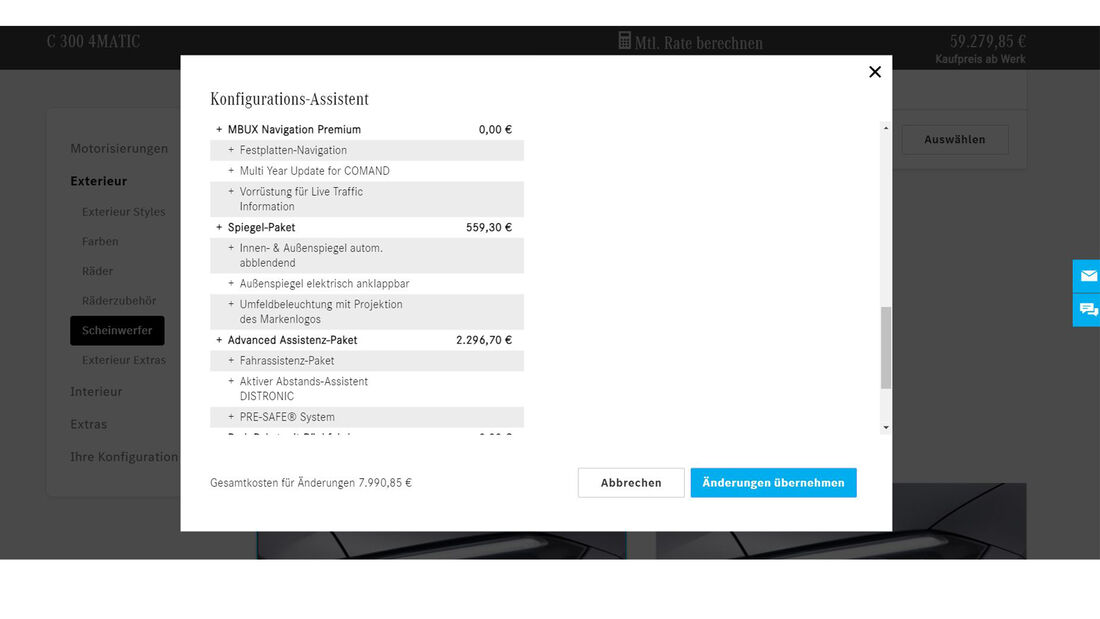 Mercedes-Benz C-Klasse W 206 Konfigurator