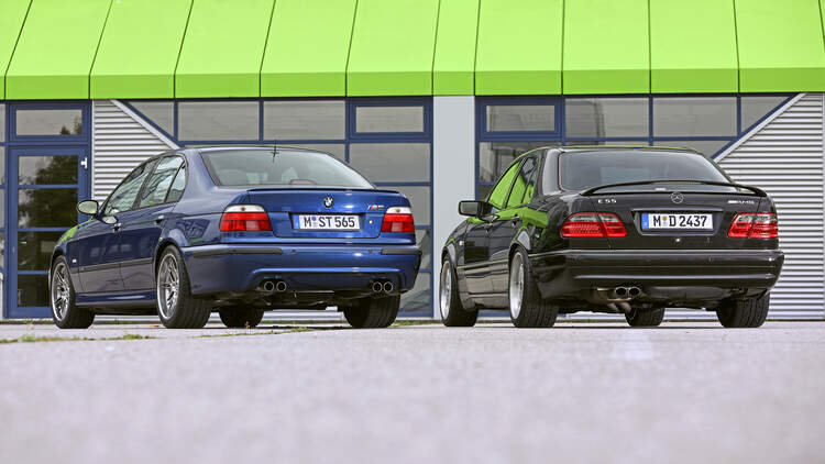 Mercedes Benz E 55 Amg Und Bmw M5 Im Fahrbericht Auto Motor Und Sport