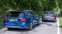 Mercedes C 180 T, BMW 330d, Heckansicht