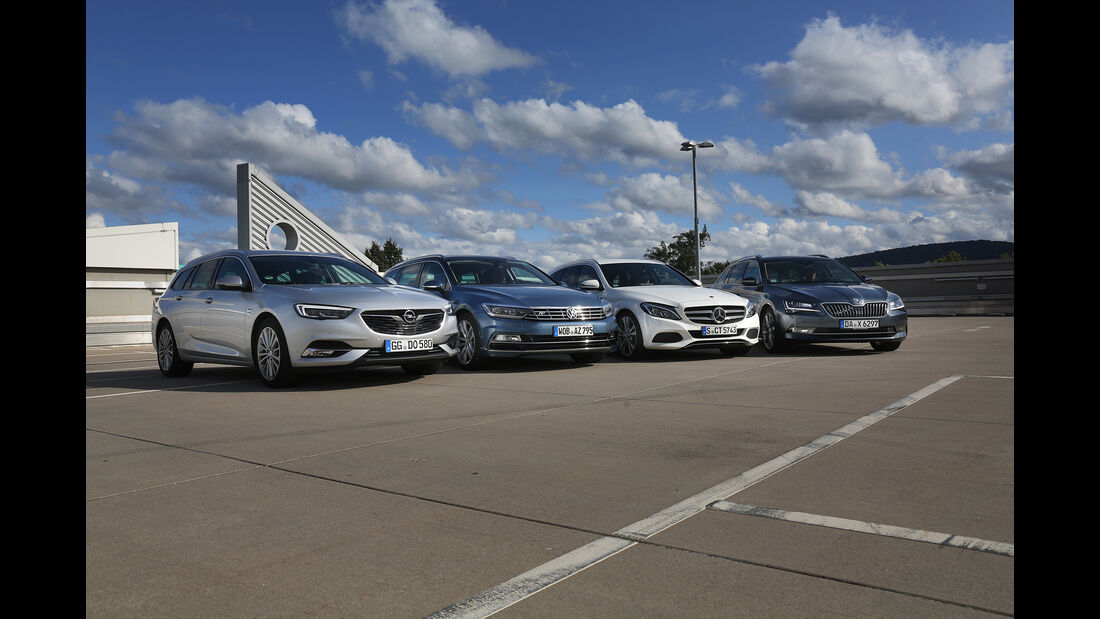 Mercedes C-Klasse T-Modell, Opel Insignia Sports Tourer, Skoda Superb Combi, VW Passat Variant, Exterieur