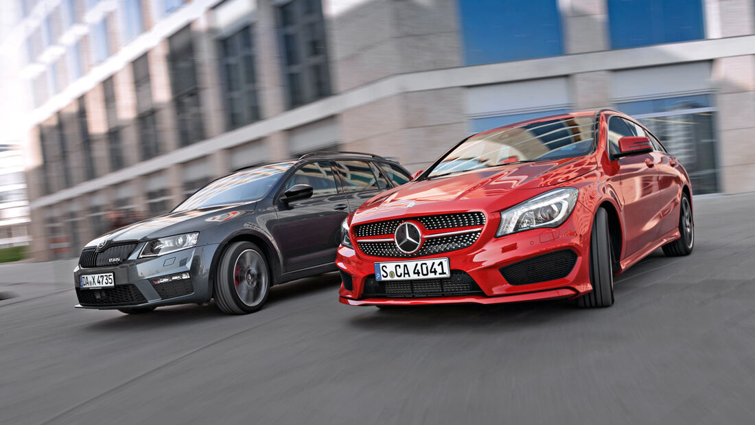 Mercedes CLA 250 Shooting Brake AMG Line, Skoda Octavia Combi RS 2.0 TS