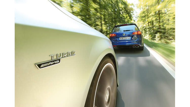 Mercedes Cla 45 Amg Shooting Brake Gegen Vw Golf Variant R Auto Motor Und Sport