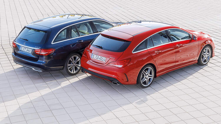 Mercedes Cla Shooting Brake Und C Klasse Im Vergleich Der Kompakte Misst Sich Am T Modell Auto Motor Und Sport