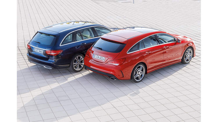 Mercedes Cla Shooting Brake Und C Klasse Im Vergleich Der Kompakte Misst Sich Am T Modell Auto Motor Und Sport