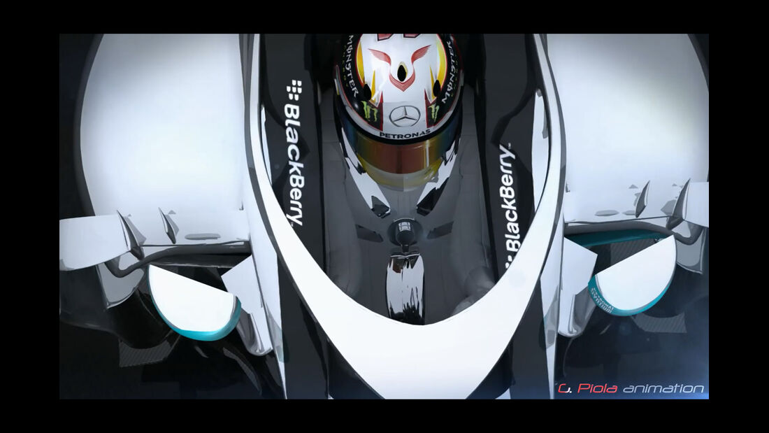 Mercedes - Cockpit-Protection - Piola-Animation - Formel 1 2015