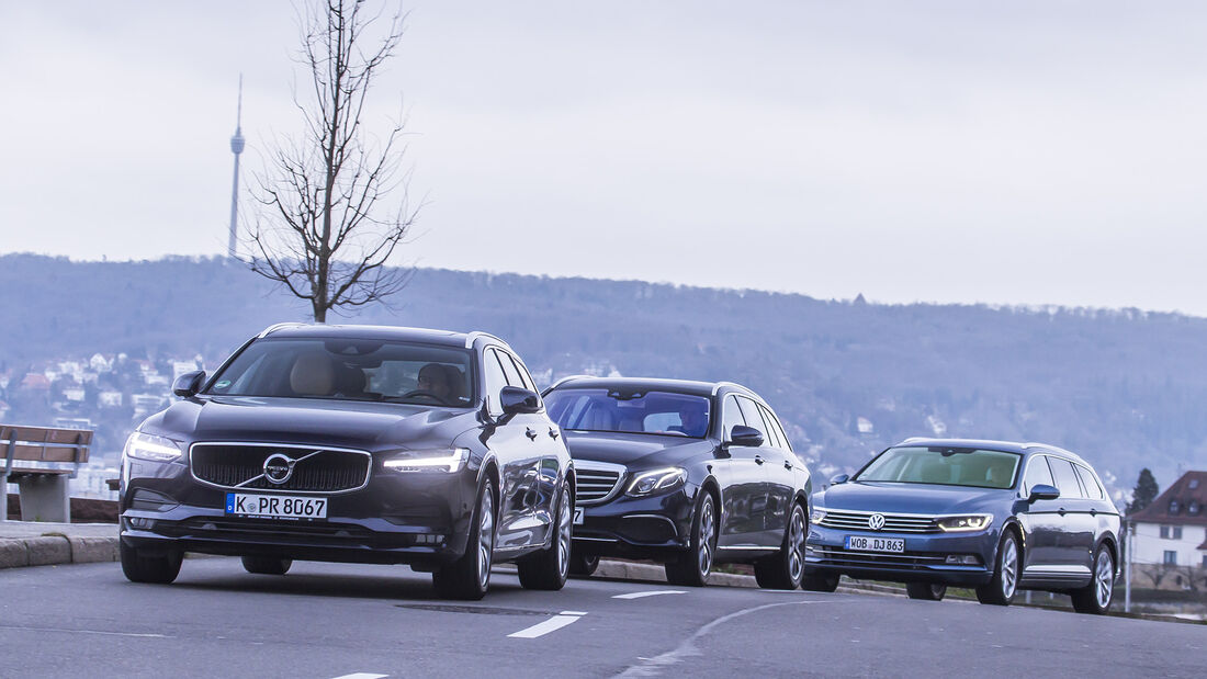 Mercedes E 200 T, Volvo V90, VW Passat Variant 