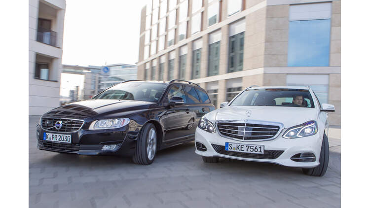 Mercedes E 220 T Bluetec Vs Volvo V70 D4 Kombination Mit Tradition Auto Motor Und Sport