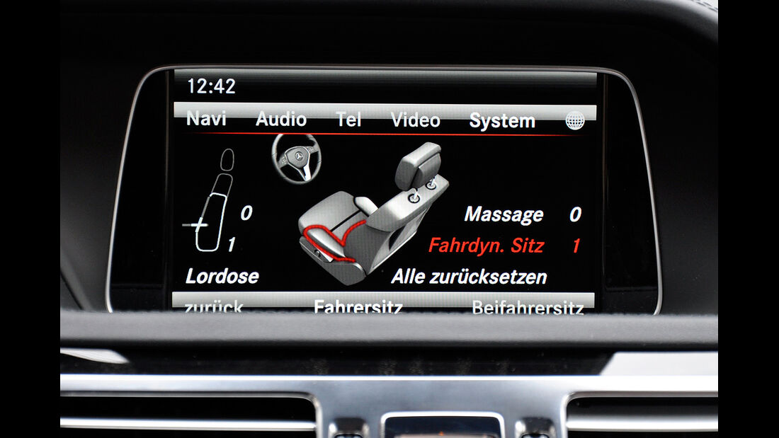 Mercedes E-Klasse, Infotainment, Display, Sitzeinstellung