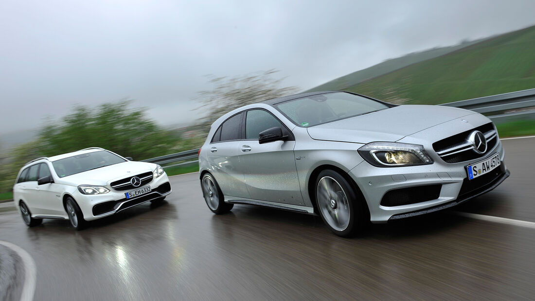 Mercedes E63 S AMG, A 45 AMG