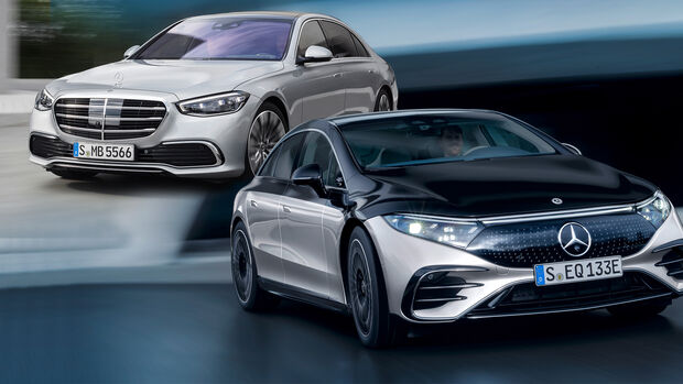 Mercedes EQS und S-Klasse Collage Vergleich