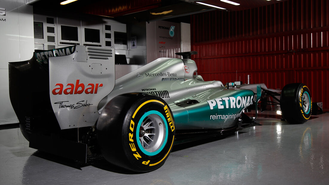 Mercedes F1 W03 Garage Test Barcelona 2012