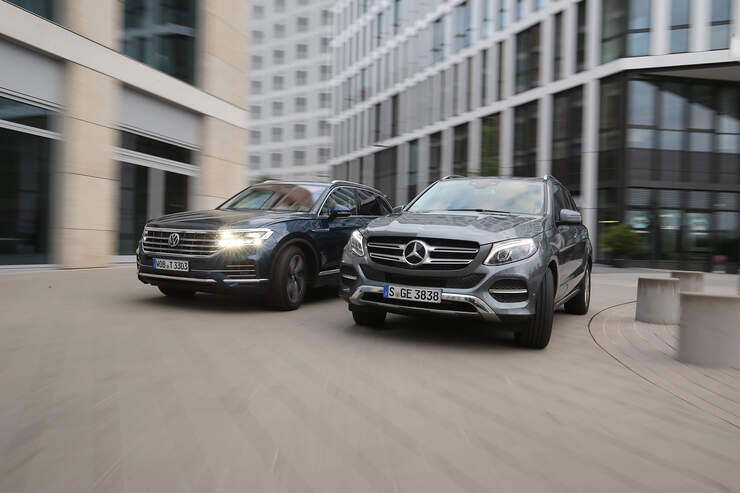 Test Mercedes Gle 350 D 4matic Und Vw Touareg 3 0 Tdi V6 Technische Daten Auto Motor Und Sport