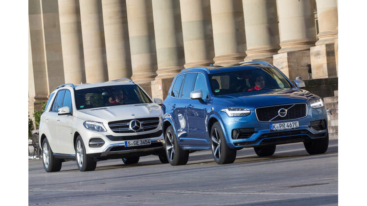 Vergleich Mercedes Gle 500 E 4matic Und Volvo Xc90 T8 Awd Auto Motor Und Sport