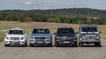 Mercedes GLK, Mercedes ML, Mercedes GL, Mercedes G, Frontansicht