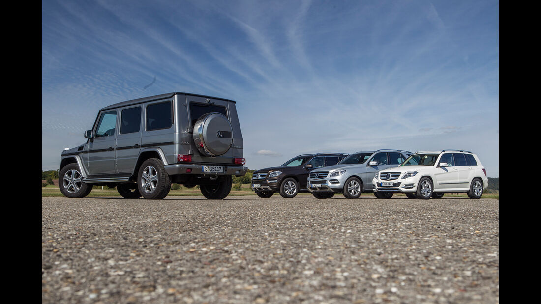 Mercedes GLK, Mercedes ML, Mercedes GL, Mercedes G, Gruppenbild