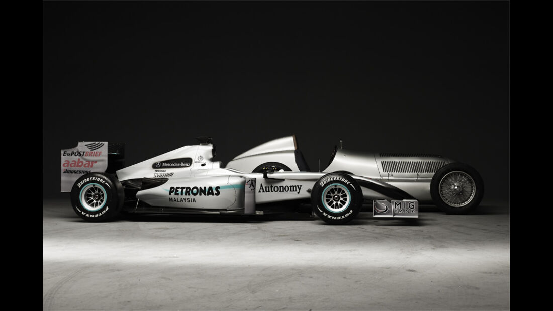 Mercedes GP W01 vs. W25