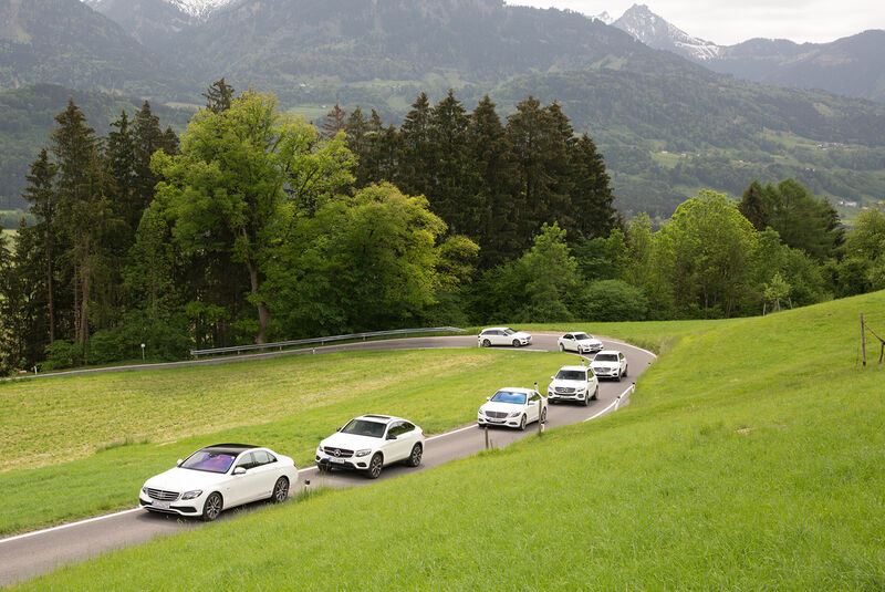 Mercedes Hybrid Flotte, Silvretta E-Auto Rallye, AMS1316