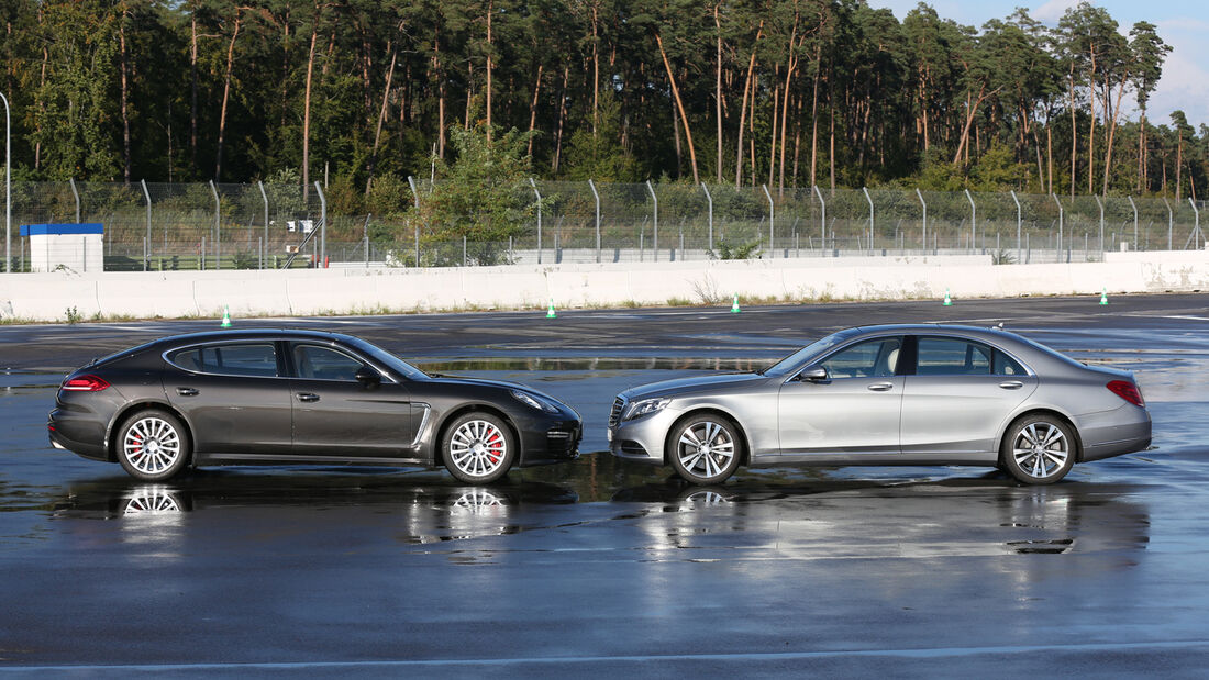 Mercedes S 500 L, Porsche Panamera, Seitenansicht