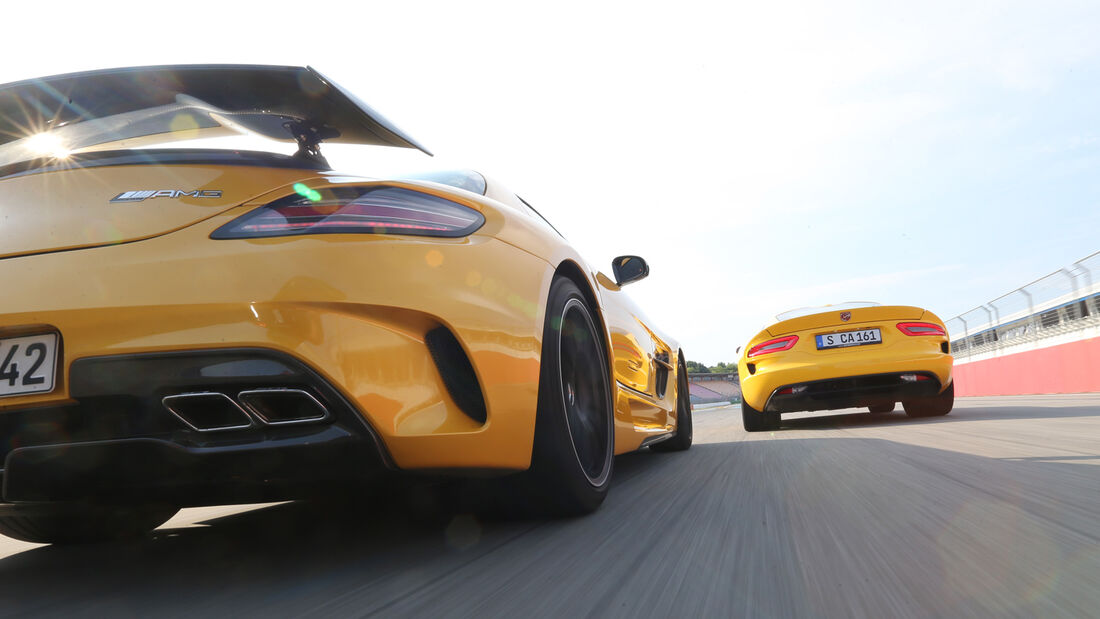 Mercedes SLS AMG Black Series, SRT Viper, Heckansicht