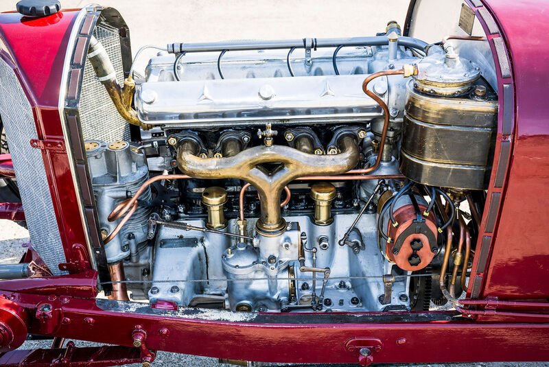 Mercedes Targa Florio Rennwagen von 1924, Restaurierung (2024) 4-Zylinder-Motor mit Kompressor
