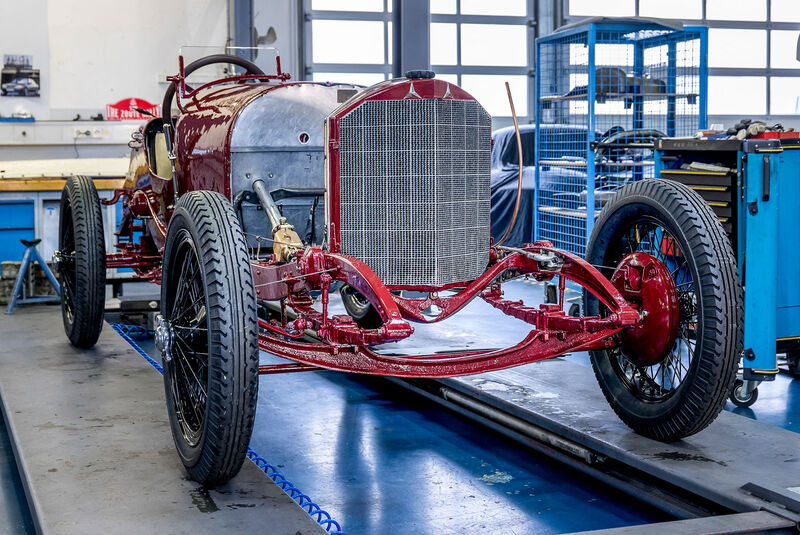 Mercedes Targa Florio Rennwagen von 1924, Restaurierung (2024) Werkstatt, Classic Center