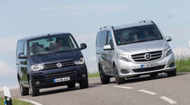 Mercedes V 250 Bluetec, VW Multivan 2.0 BiTDI BMT, Frontansicht