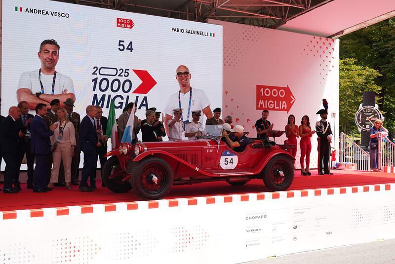 Mille Miglia 2025 Start Brescia Andrea Vesco / Fabio Salvinello Alfa Romeo 6C 1750 
