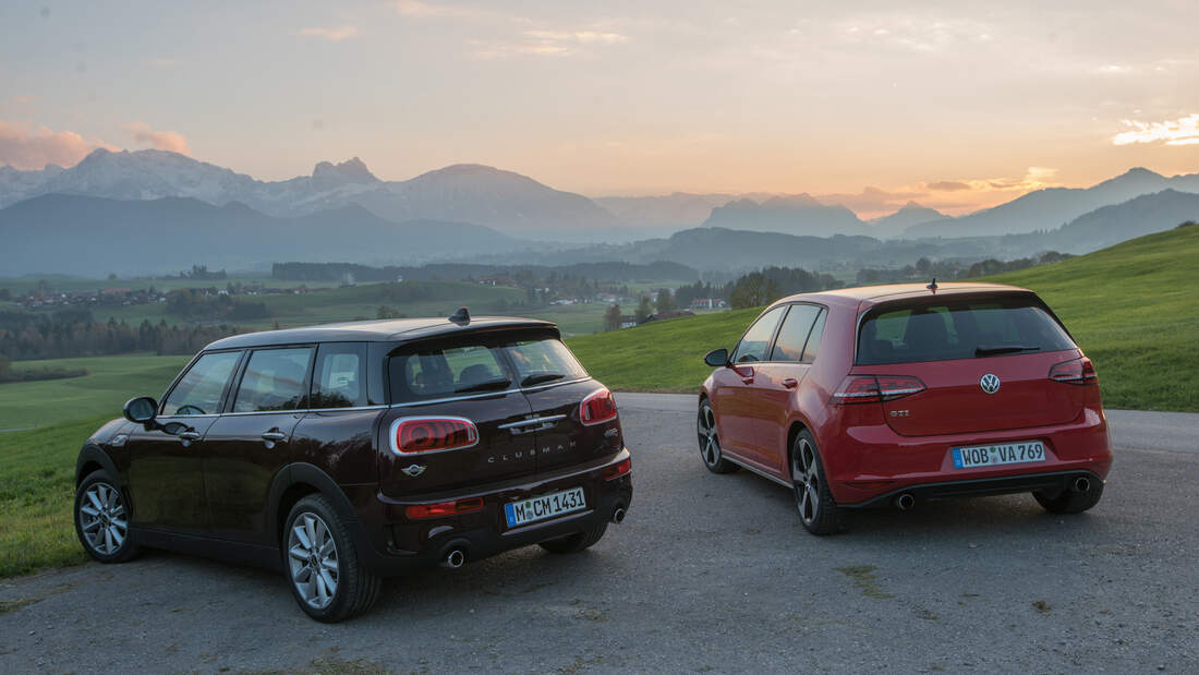 Mini Cooper S Clubman gegen VW Golf GTI auto motor und sport