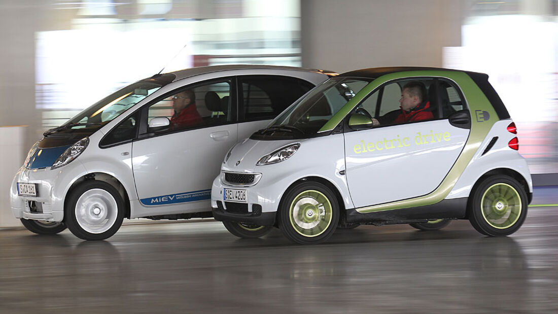 Mitsubishi i-Miev und Smart Fortwo ED