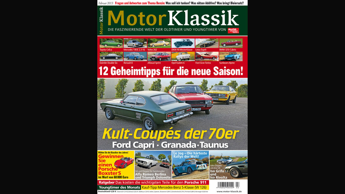 Motor Klassik 02/2013, Heftvorschau, mokla 0213
