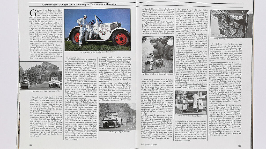 Motor Klassik 12/1985: Lanz Dampf in allen Gassen