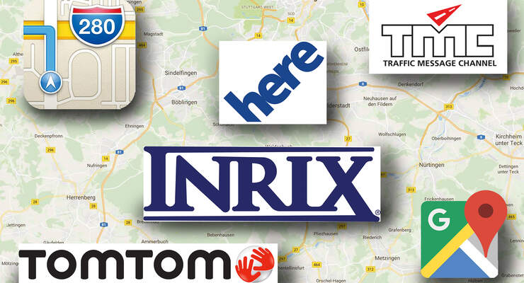 Navi Echtzeit Staudienst Verkehr Test ams 08 / 2017