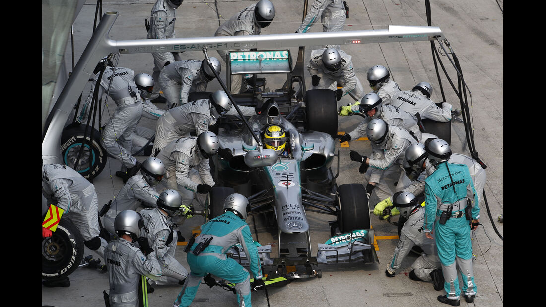 Nico Rosberg Boxenstopp GP Malaysia 2013