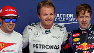 Nico Rosberg Fernando Alonso Sebastian Vettel GP Bahrain Qualifying 2013