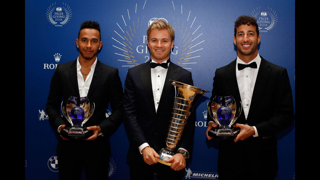 Nico Rosberg - Lewis Hamilton - Daniel Ricciardo - FIA-Gala 2016 - Preisverleihung