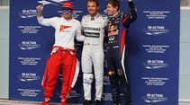 Nico Rosberg Sebastian Vettel Fernando Alonso - Formel 1 - GP Bahrain - 20. April 2013