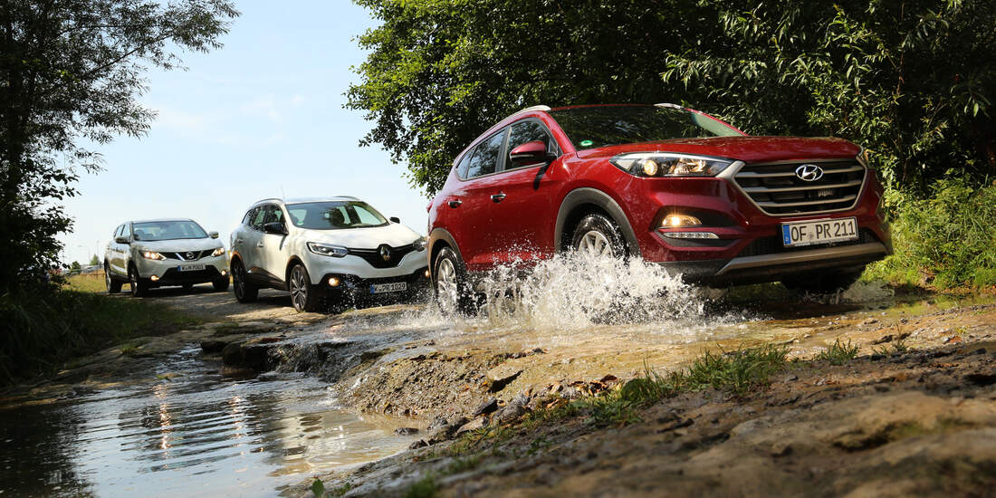 Nissan Qashqai 1.6 DCi 4X4, Hyundai Tucson 2.0 CRDi 4WD, Renault Kadjar DCi 130 4X4
