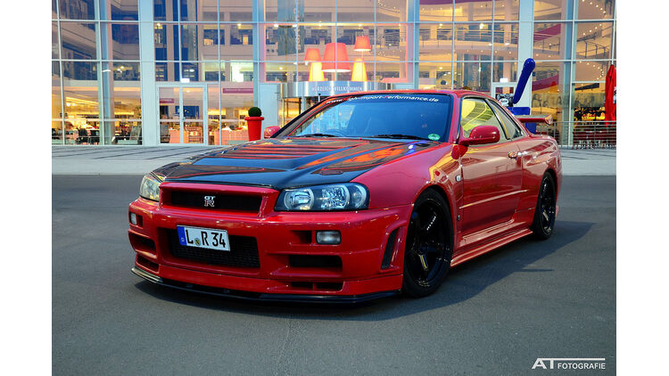 Nissan Skyline R34 Gt R Der Blutrote Jager Mit 630 Ps Auto Motor Und Sport