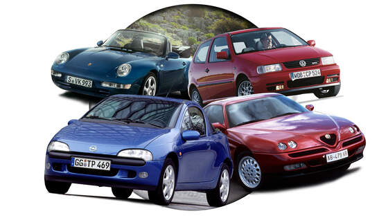 Oldtimer 2024 Collage Porsche VW Polo Opel Tigra Alfa GTV