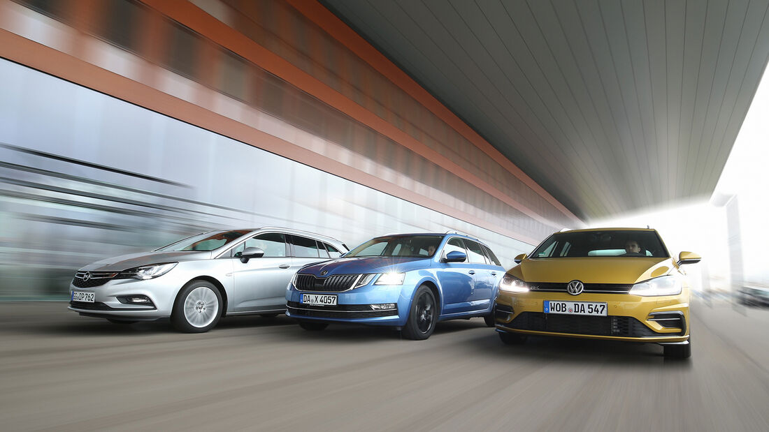 Opel Astr Sports Tourer 1.4 DI Turbo Innovation, Skoda Octavia Combi 1.5 TSI ACT Style, VW Golf Variant 1.5 TSI ACT Highline, Exterieur