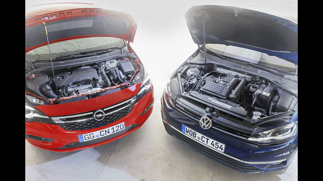 Opel Astra 1.4 CNG, VW Golf 1.4 TGI, Exterieur