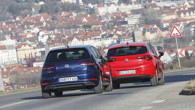 Opel Astra 1.4 CNG, VW Golf 1.4 TGI, Exterieur