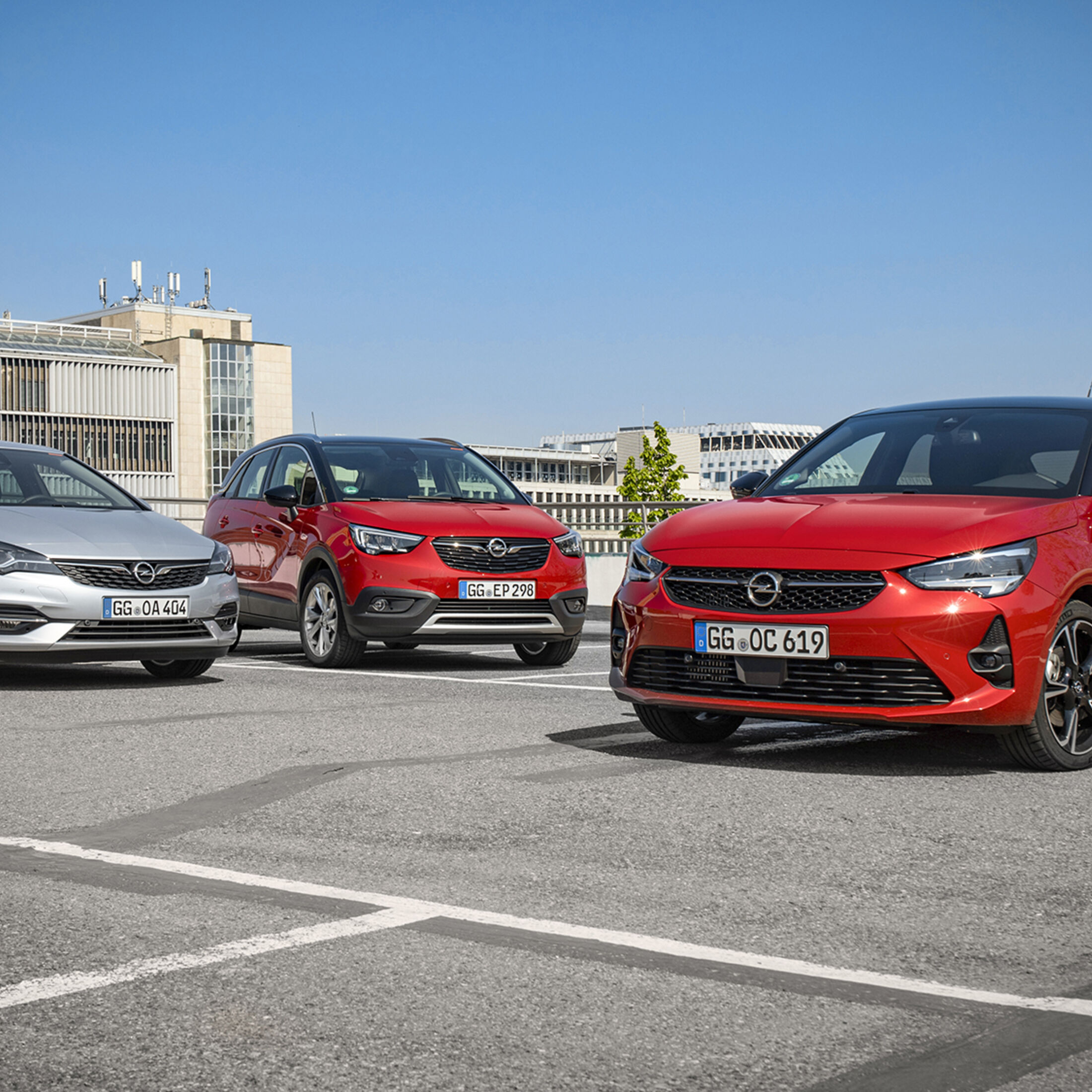 Opel Corsa, Opel Astra und Opel Crossland X im Test