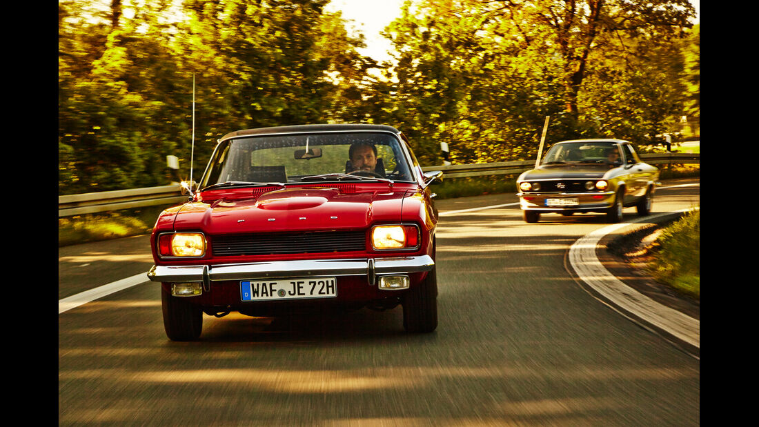 Opel Manta A, Ford Capri Serie 1, Frontansicht