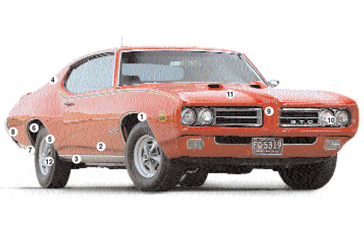 Orangener Pontiac GTO